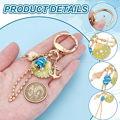 1 шт. брелки в форме ракушки из цинкового сплава&nbsp;KEYC-NB0001-83