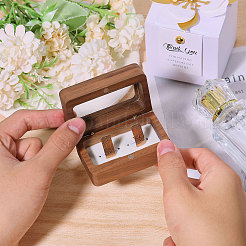 Деревянная шкатулка для парных колец&nbsp;OBOX-WH0019-03B
