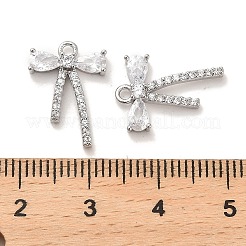 Латунные микропаве прозрачные подвески с фианитом&nbsp;KK-C054-23P