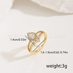 Латунные кольца с микропаве из кубического циркония&nbsp;IQ6889-3