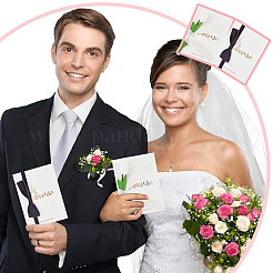 Бумажная свадебная открытка с клятвами&nbsp;AJEW-WH0258-903B