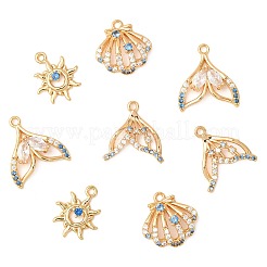 8 шт. 4 стиля латунные подвески с микропаве и кубическим цирконием&nbsp;KK-FS0001-96