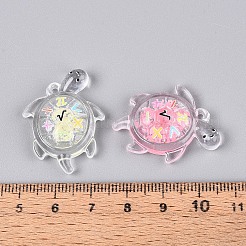 Подвески из прозрачного акрила и блестящей пудры&nbsp;TACR-T028-68