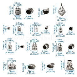 Концы / терминаторы шнуров из сплава тибетского стиля&nbsp;TIBE-TA0001-15