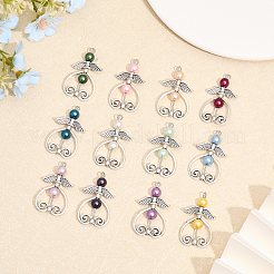 12шт 12 цветные стеклянные жемчужные подвески из бисера&nbsp;PALLOY-AB00007