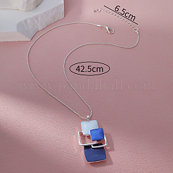 Многоквадратные латунные подвески с синей эмалью для женщин&nbsp;FS-WG21173-01