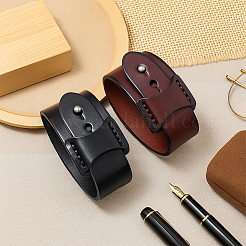 2шт 2 цвета панк браслеты из коровьей кожи&nbsp;BJEW-GO0001-11