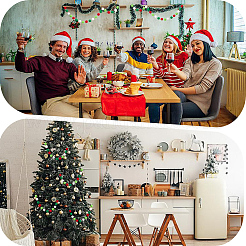 4шт. шар из помпона с полиэфирным шнуром для подвешивания баннеров&nbsp;AJEW-CP0009-76C