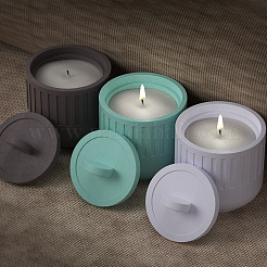 Формы для банок для свечей с полосками и колоннами&nbsp;LS-DIY-K073-04