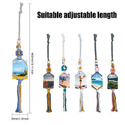 6 шт. 6-цветный плетеный держатель для фотографий из хлопка с цветочным узором подвесные украшения&nbsp;HJEW-GL0001-12