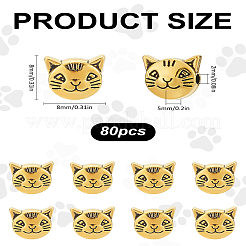 80 шт. бусины в виде котенка из сплава в тибетском стиле&nbsp;FIND-LP0002-26