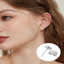 Оправы для сережек-гвоздиков из нержавеющей стали 304/202&nbsp;FIND-LP0006-34