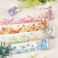 5 рулон 5-х цветных самоклеящихся бумажных декоративных наклеек для животных&nbsp;DIY-CP0012-92