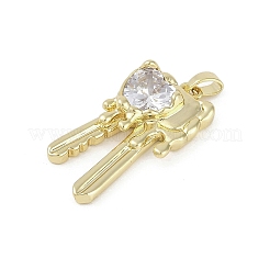 Латунные микропаве прозрачные подвески с фианитом KK-Z078-33G