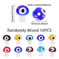 10шт ручной работы сглаз бусины лэмпворк&nbsp;LAMP-TA0001-95B