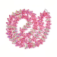 Прозрачность гальванизированные стеклянные бусины нити&nbsp;GLAA-T023-39A-02