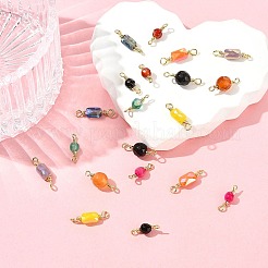 20 шт. 10-х цветные граненые подвески-соединители из натурального агата&nbsp;KK-FS0001-92