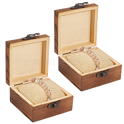 2 шт. деревянные коробки для хранения ювелирных изделий с 2 шт. тканевыми подушечками для браслетов и часов&nbsp;CON-BBC0001-16B