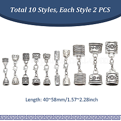 20 шт. 10-х стильный наконечник для шнура из сплава&nbsp;FIND-GA00003