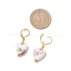 Фарфоровые серьги ручной работы с принтом&nbsp;EJEW-JE06446