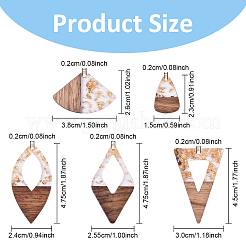 10 шт. подвески из дерева и смолы 5 стилей&nbsp;FIND-YW0008-21