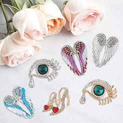 7 шт. туфли на высоком каблуке в двух стилях и броши со стразами в виде глаз и крыльев сердца&nbsp;JEWB-DC0001-04