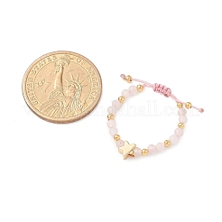 Природного розового кварца кольца&nbsp;RJEW-JR00897-03