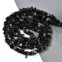 Нити бусин из натурального черного агата&nbsp;G-G905-21