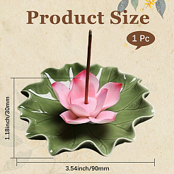 Фарфоровые курильницы в виде листьев и цветов лотоса&nbsp;DJEW-CN0001-38B