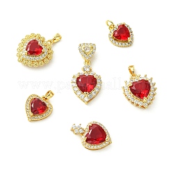 6 шт. 6 стиля латунных подвесок с кубическим цирконием&nbsp;KK-CJ0003-85