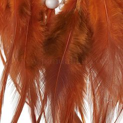 Сплетенная паутина/сетка из железного драгоценного камня с подвесными украшениями из перьев&nbsp;AJEW-A047-01