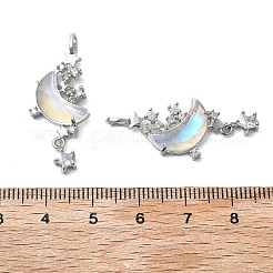 Латунный микропаве кубический цирконий с подвесками из смолы&nbsp;KK-Z103-05P-01