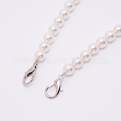 Ручки для мешков с круглыми бусинами из белого акрила&nbsp;LS-FIND-TAC0006-24C-01