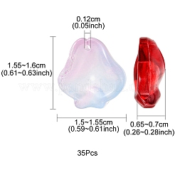 35 шт. Прозрачные стеклянные подвески&nbsp;GLAA-YW0001-62
