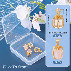 4 шт. 2 стиля подвесок в подарочной коробке из натурального розового кварца и кристалла кварца&nbsp;G-TA0001-98