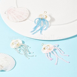 Подвески из натурального ракушечного и стеклянного жемчуга большие&nbsp;PALLOY-FS00032