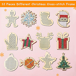 1 пакетик наборов для вышивки крестом по дереву на рождественскую тематику&nbsp;WOOD-SC0002-24