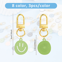 24 шт. 8 цвета эмалированный сплав с подвеской в виде улыбающегося лица брелок&nbsp;KEYC-DC00046