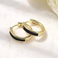 Латунные серьги-кольца из прозрачного кубического циркония&nbsp;EJEW-K276-11G-01