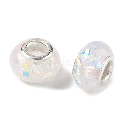 Прозрачные европейские бусины-рондель из смолы&nbsp;RESI-S023-01