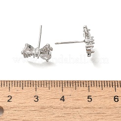 Латунь кубического циркония серьги стержня&nbsp;EJEW-M048-04P