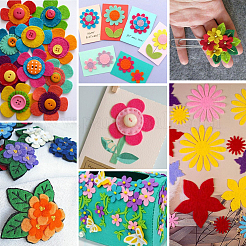 300 шт. 5 стиля цветочных нетканых аксессуаров&nbsp;DIY-SC0031-15