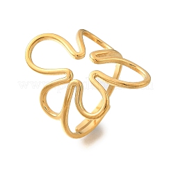 Кольца для женщин из нержавеющей стали 304 с цветком&nbsp;RJEW-M103-03G