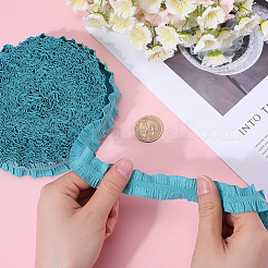 20 ярд эластичной кружевной отделки из полиэстера с рюшами&nbsp;EW-WH0018-01C