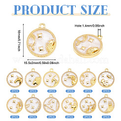 24шт 12 стиля подвески из сплава с эмалью&nbsp;ENAM-TA0002-58