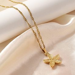 Летние пляжные ожерелья из нержавеющей стали 304 с подвеской в виде веревки и цепи для женщин&nbsp;LS-STAS-Z108-01G-01