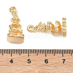 Латунные микропаве прозрачные подвески с фианитом&nbsp;KK-T080-24G