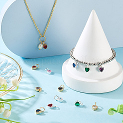 14 шт. 14 цвета латунные подвески с микропаве и кубическим цирконием&nbsp;KK-TA0002-09