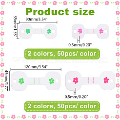 200 шт. 4 стиля цветочных печатных складных бумажных карточек для демонстрации украшений для браслетов CDIS-GA0001-05