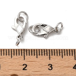 Антикоррозийные застежки-карабины из стерлингового серебра с родиевым покрытием 925 пробы с соединительными кольцами&nbsp;STER-D006-22P